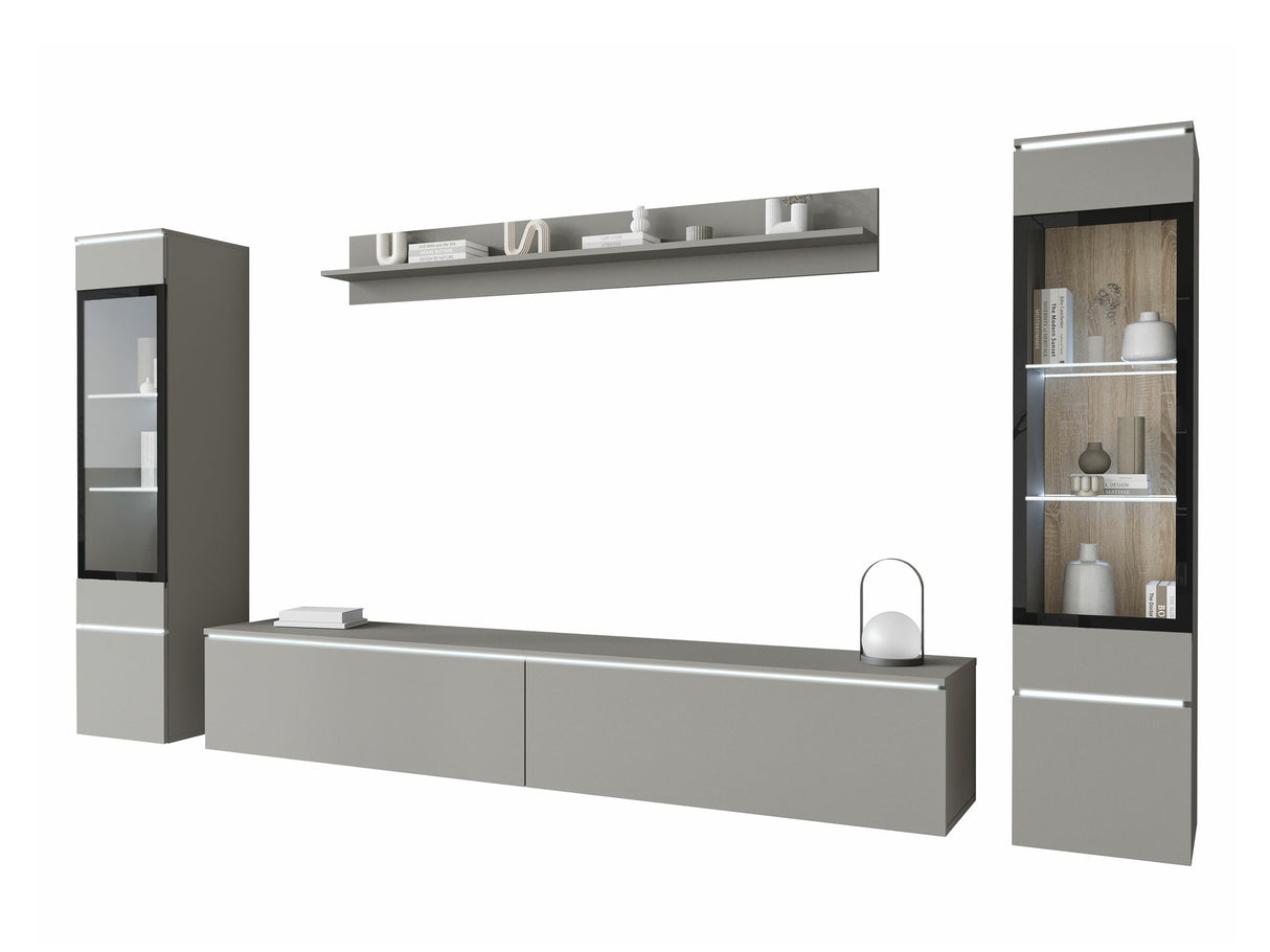 Nappali szett Vera II (Sawoti II), Szín: Szürke, Led világítás: Igen