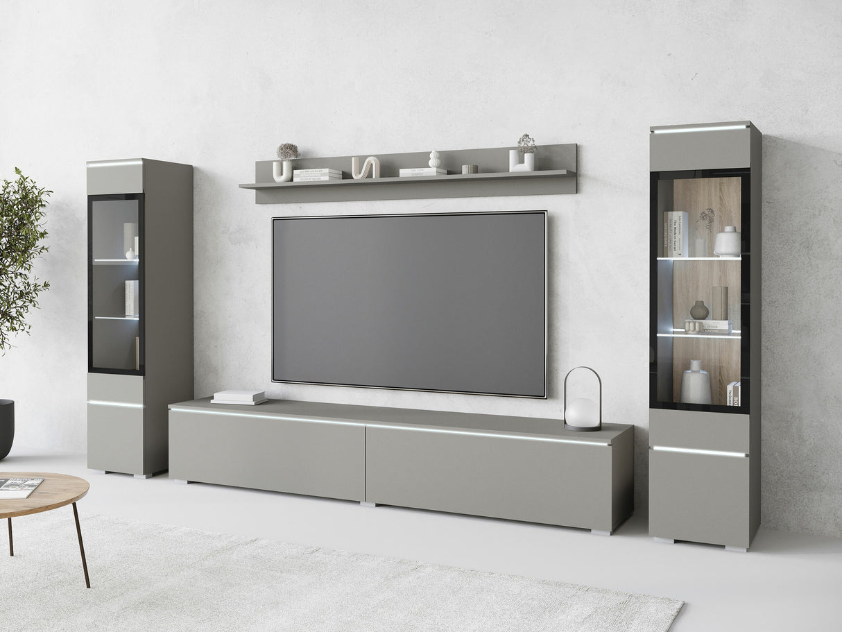 Nappali szett Vera II (Sawoti II), Szín: Szürke, Led világítás: Igen