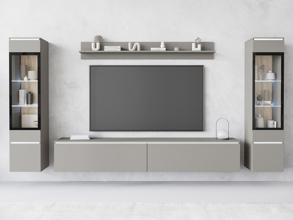 Nappali szett Vera II (Sawoti II), Szín: Szürke, Led világítás: Igen