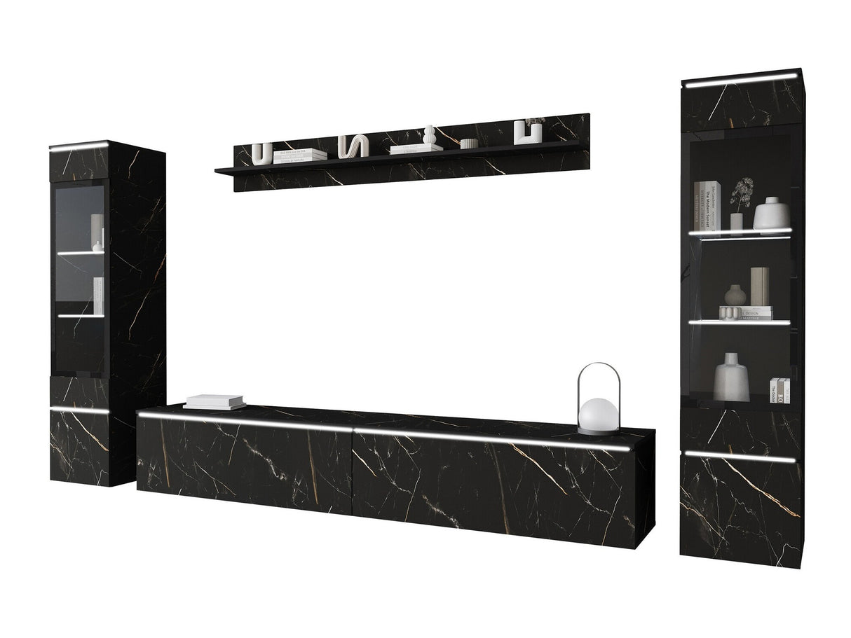 Nappali szett Vera II (Sawoti II), Szín: Fekete márvány, Led világítás: Igen 4284469