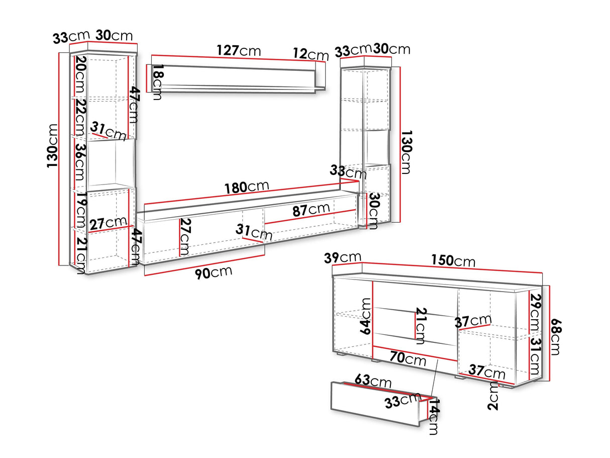 Nappali szett PARIS II (Bamisio II), Szín: Kasmír, Led világítás: Nem
