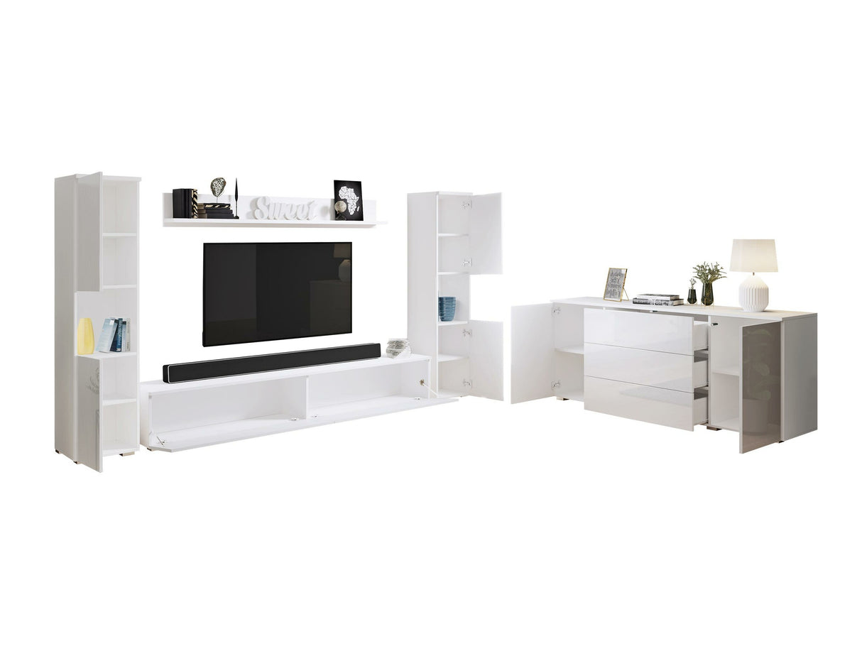 Nappali szett PARIS II (Bamisio II), Szín: Matera szürke + Gesztenye, Led világítás: Nem