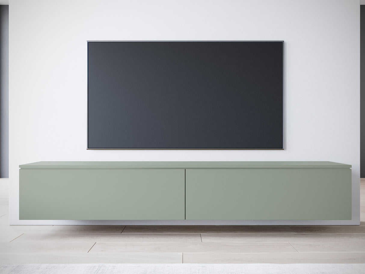 TV-állvány Lowboard D180 (Dlone 180), Led világítás: Nem, Szín: Poros zöld