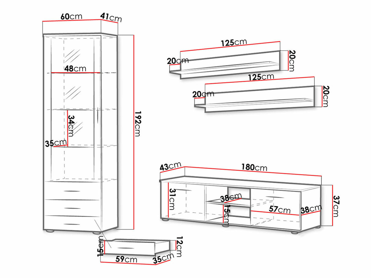 Nappali szett Soho I (Boho I), Szín: Kasmír + Fekete, Led világítás: RGB 4286421