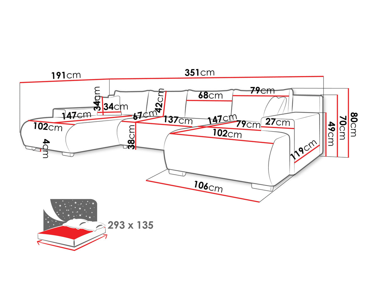 Sarokkanapé Narożnik NOJAN, Szín: Wave 09