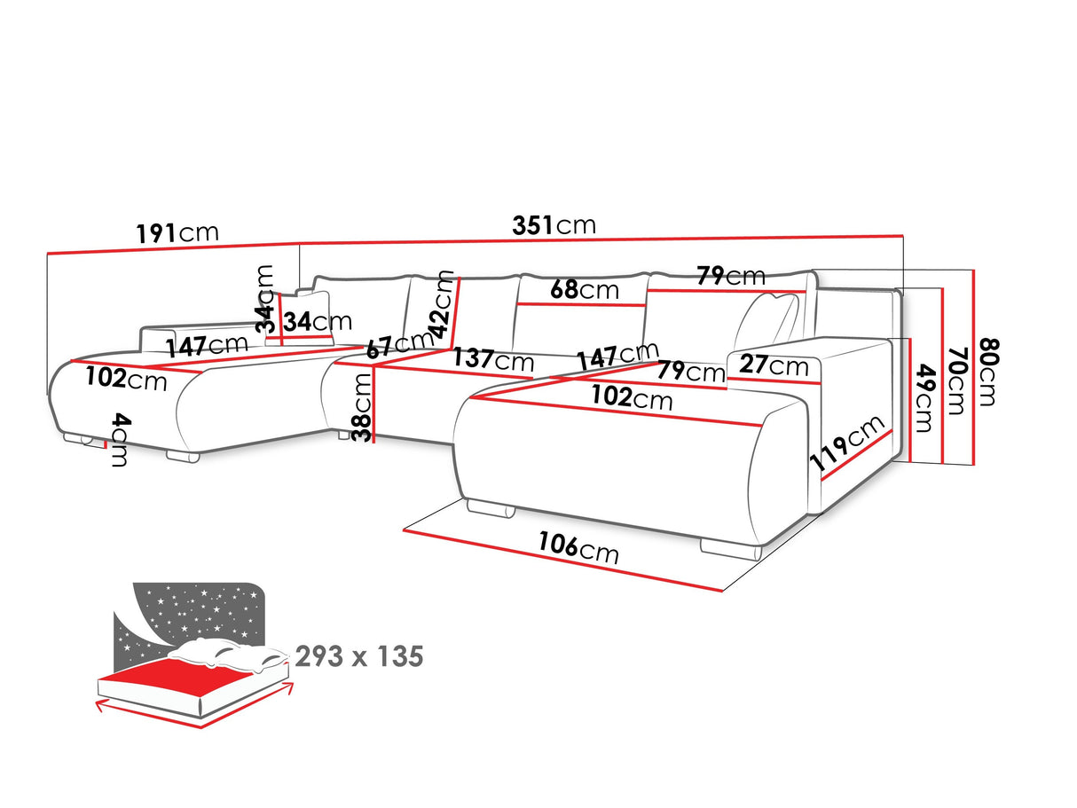 Sarokkanapé Narożnik NOJAN, Szín: Clara 215.10
