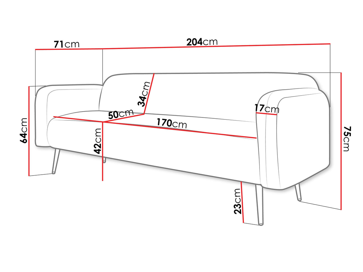 Kanapé Kanapé NAMI 3, Szín: Uttario Velvet 2978