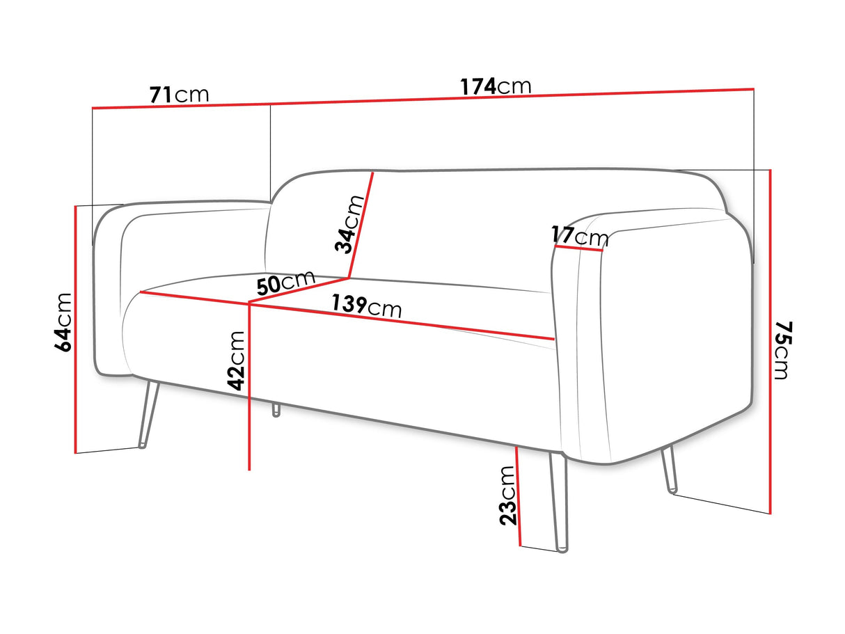 Kanapé Kanapé NAMI 2, Szín: Uttario Velvet 2967