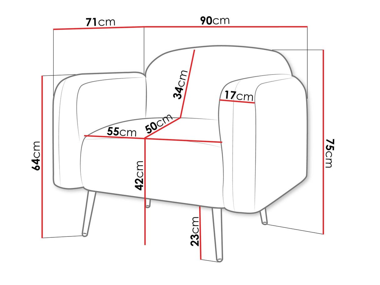 Fotel Fotel NAMI 1, Szín: Uttario Velvet 2952