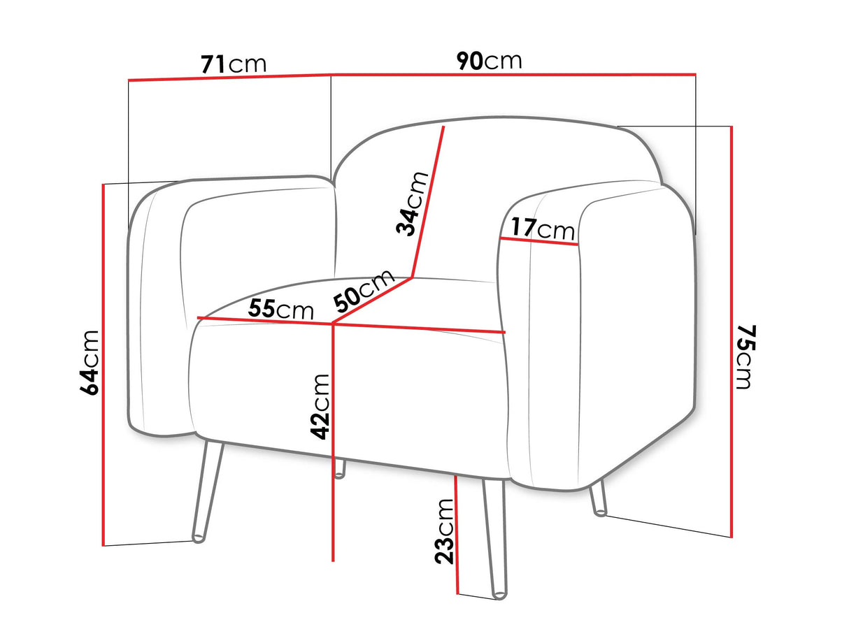 Fotel Fotel NAMI 1, Szín: Uttario Velvet 2967