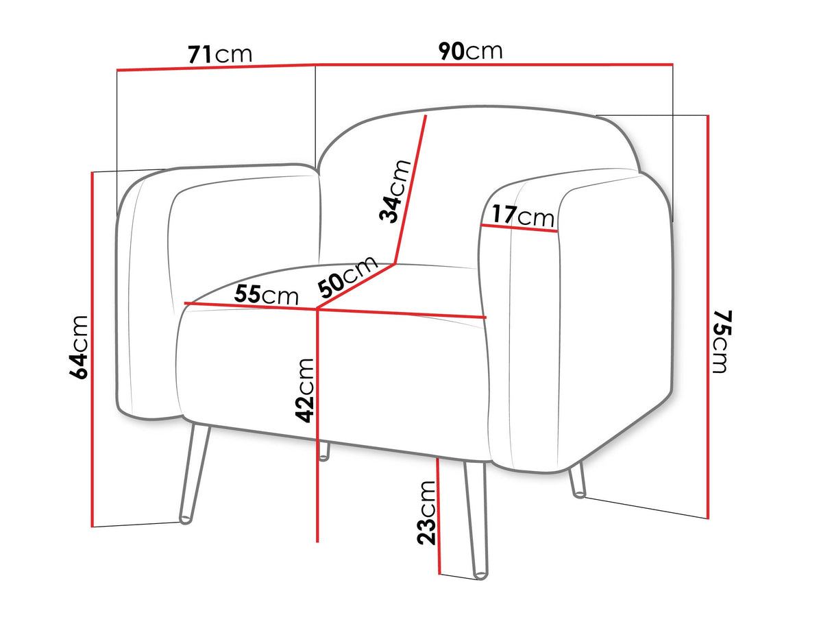 Fotel Fotel NAMI 1, Szín: Uttario Velvet 2970