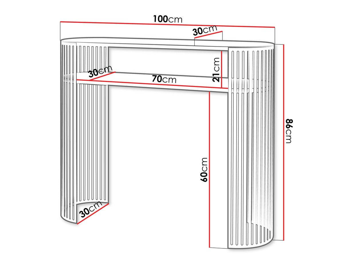 Konzolasztal Konsola FIKOLI Złoty, Szín: Aranysárga + Fekete