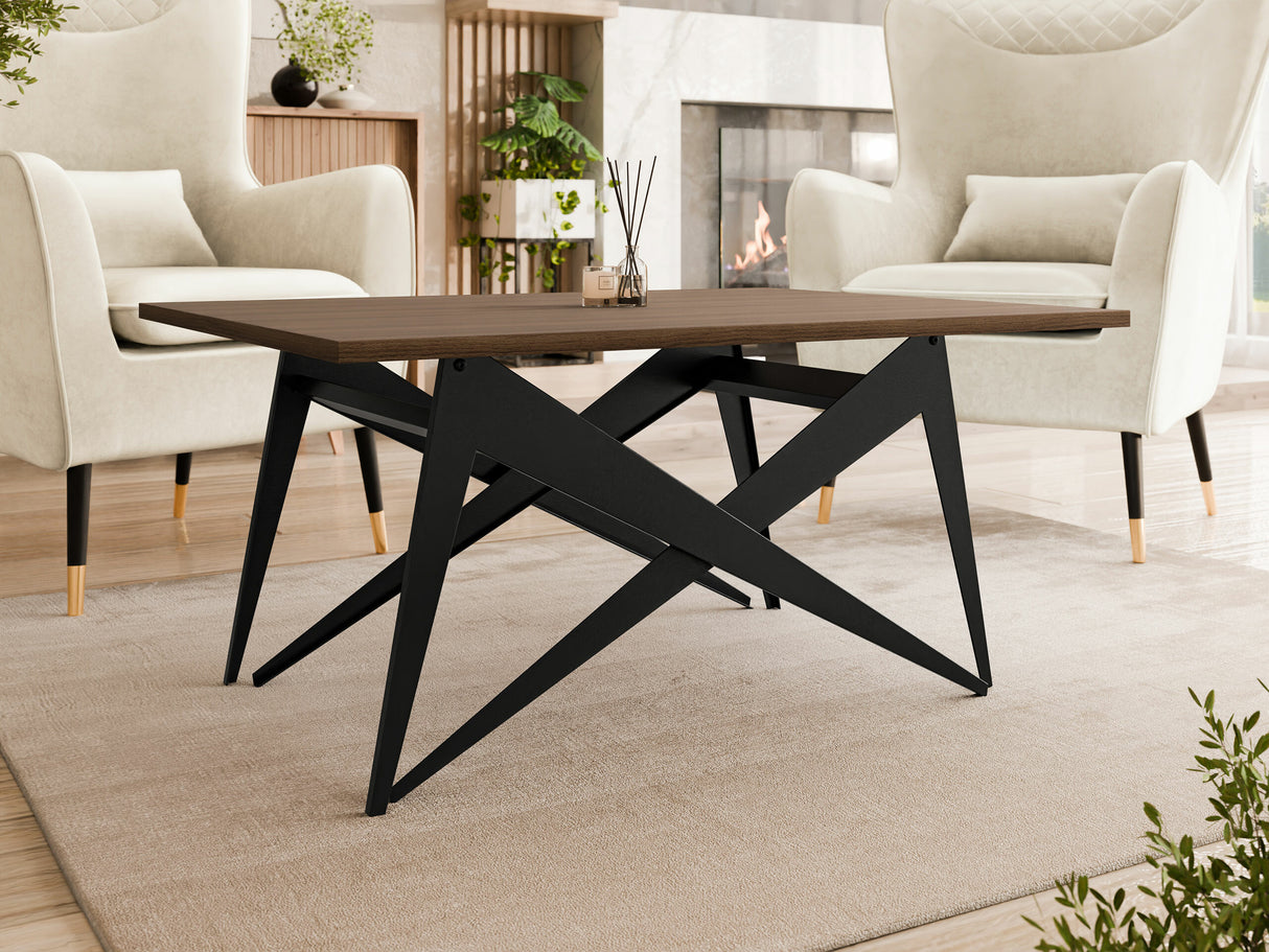 Kihajtható dohányzóasztal Ławostół XENA Czarny, Szín: Dió + Fekete