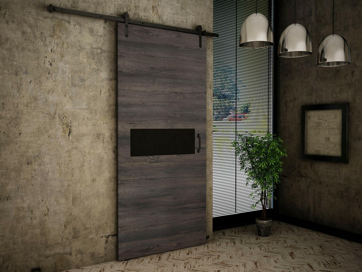 Tolóajtók Drzwi RETRO 4 100 + samodomykacz, Szín: Sötét kőris + Fekete 4293532