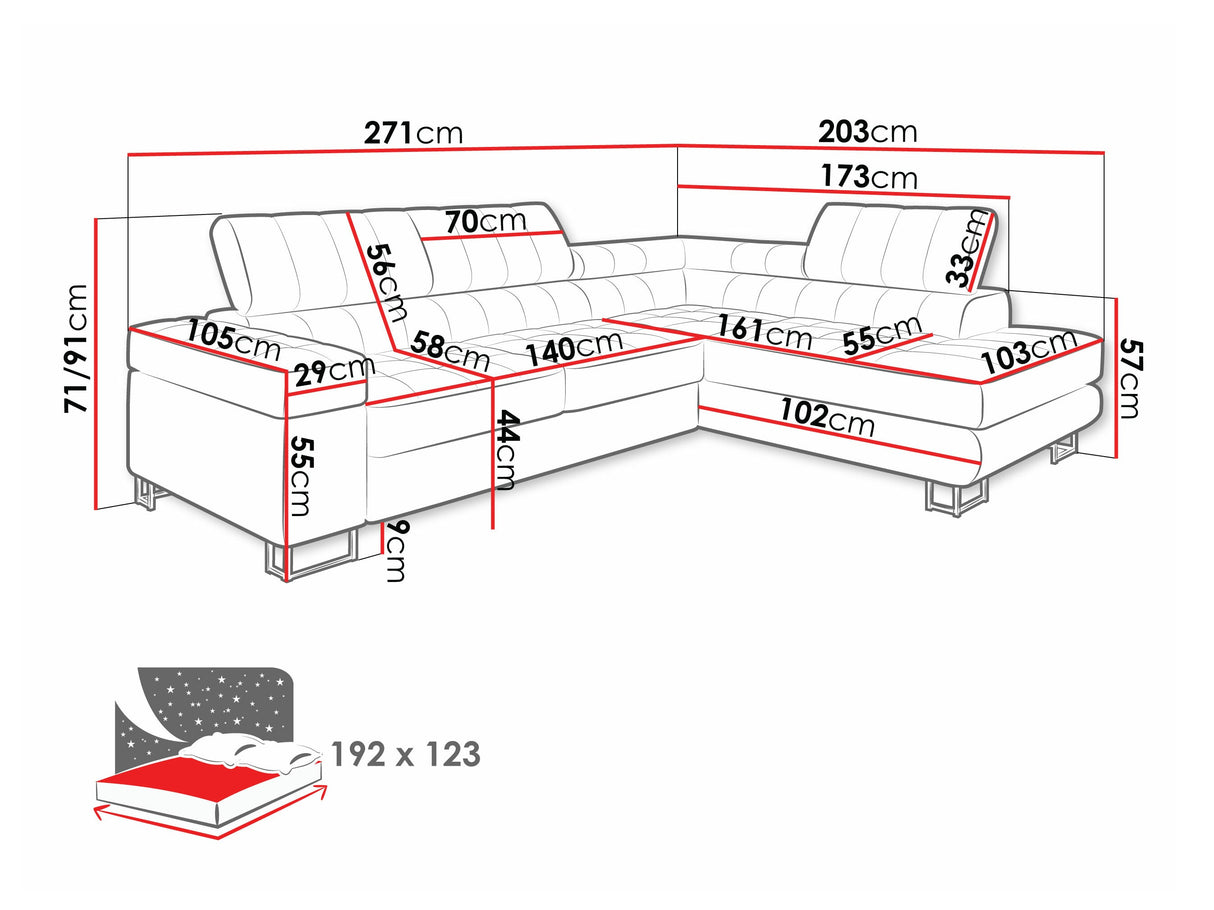 Sarokkanapé Laris Premium (Wales Premium), Szín: Venus bársony 2932, Változatok: Balos 4304671