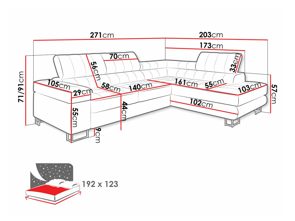Sarokkanapé Laris Premium (Wales Premium), Szín: Venus bársony 2932, Változatok: Jobbos 4304673