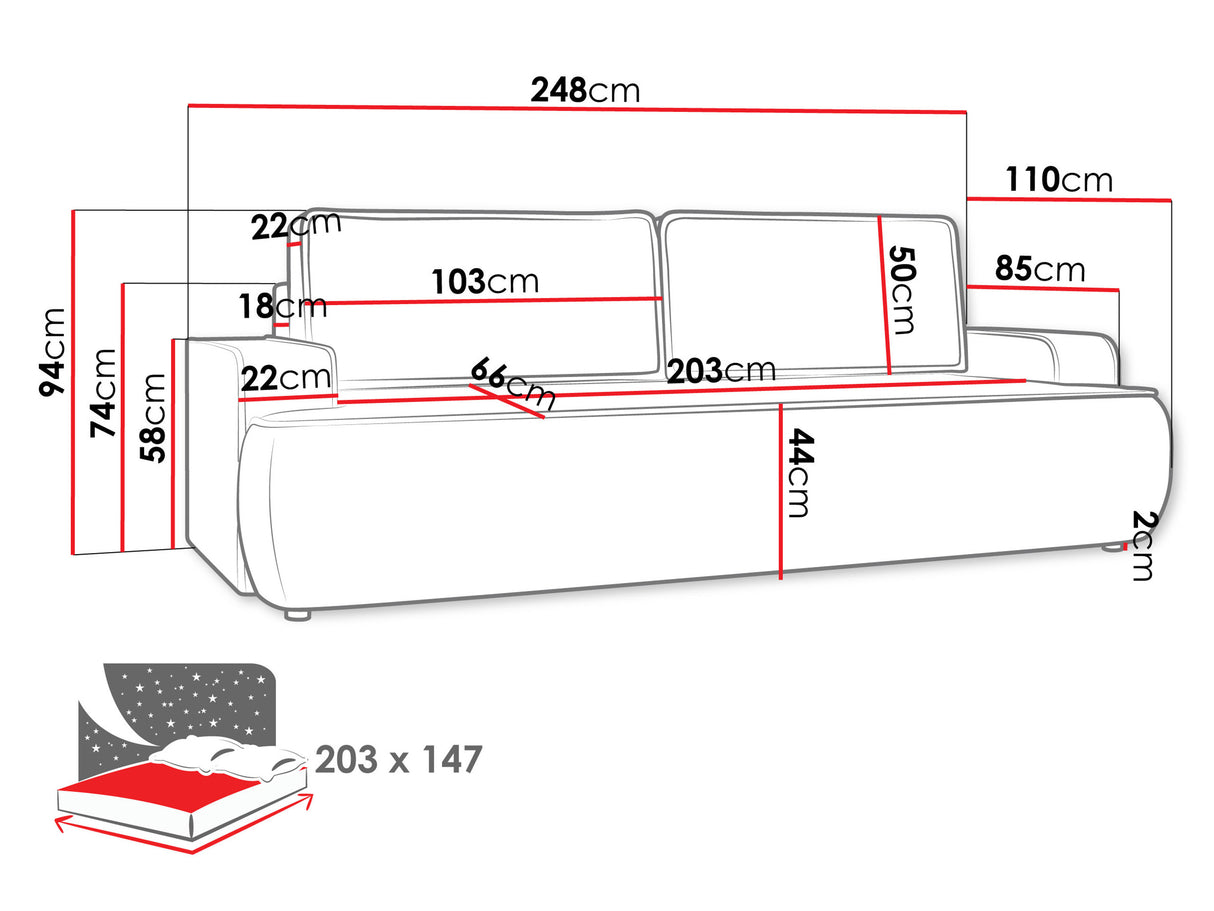 Kanapéágy Kanapa MONO, Szín: Velo 621 4307752