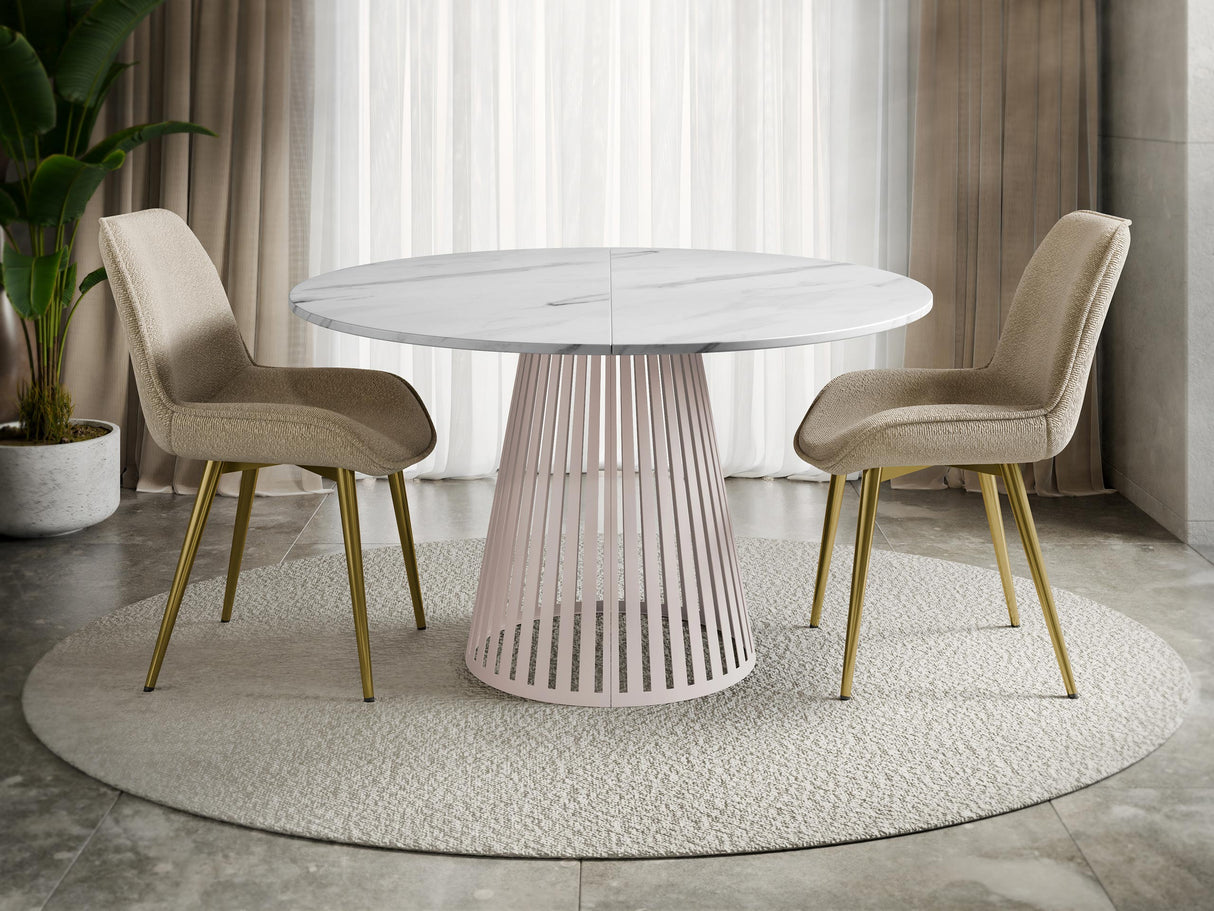 Asztal CONE 100, Szín: Fehér márvány + Kasmír