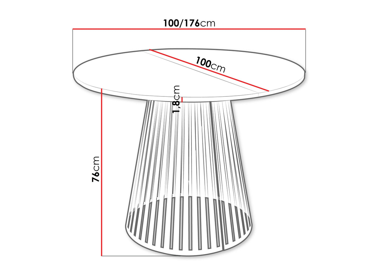 Asztal CONE 100, Szín: Fehér márvány