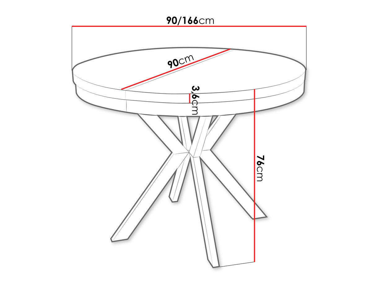 Asztal EDDER 90, Szín: Fekete márvány