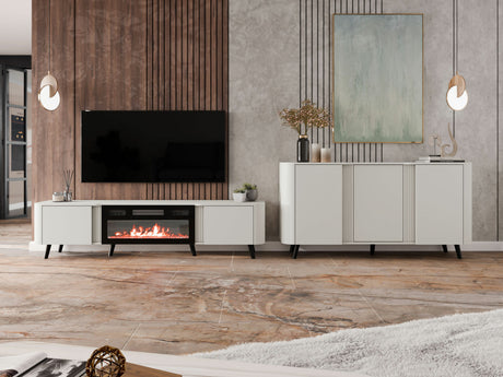 Nappali szett Meble VOLARE I Kaszmir mat Kominek: Czarny (Kasmír + Fekete) 4311507