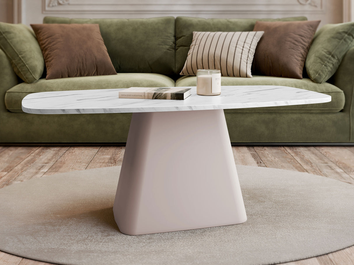 Dohányzóasztal Nema, Szín: Fehér márvány + Kasmír