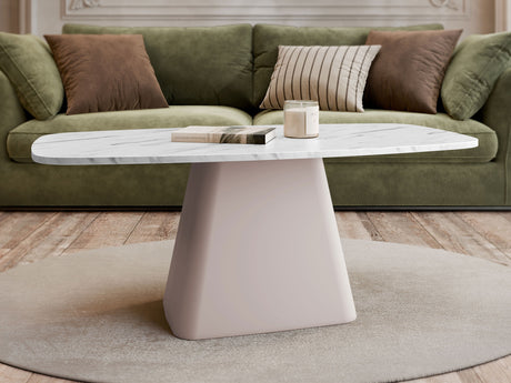 Dohányzóasztal Nema, Szín: Fehér márvány + Kasmír