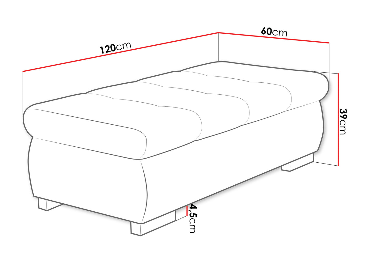 Kárpitozott pad Orkan D (Herkules), Szín: Zoya 03