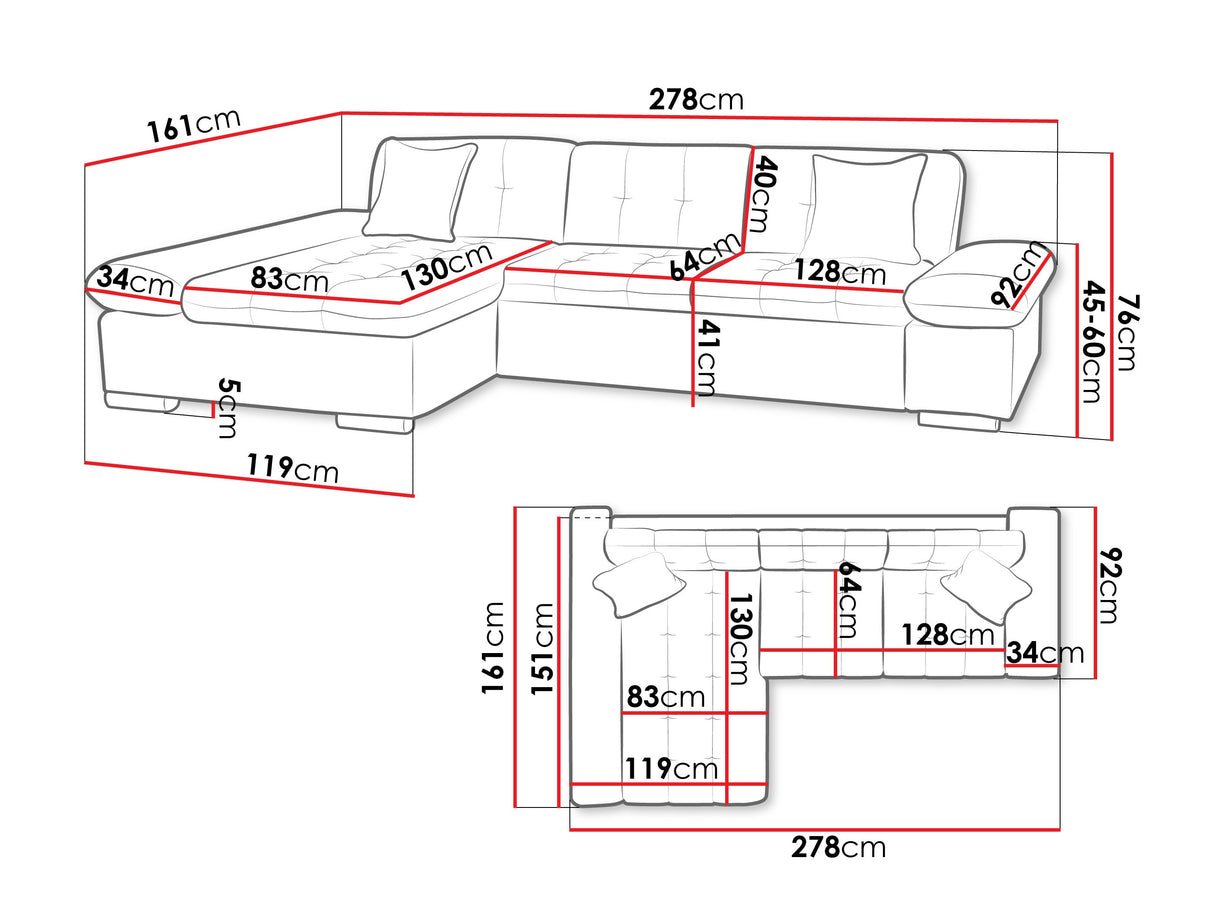 Sarokkanapé Montana (Premium), Szín: Maya 09 + Maya 20, Változatok: Jobbos