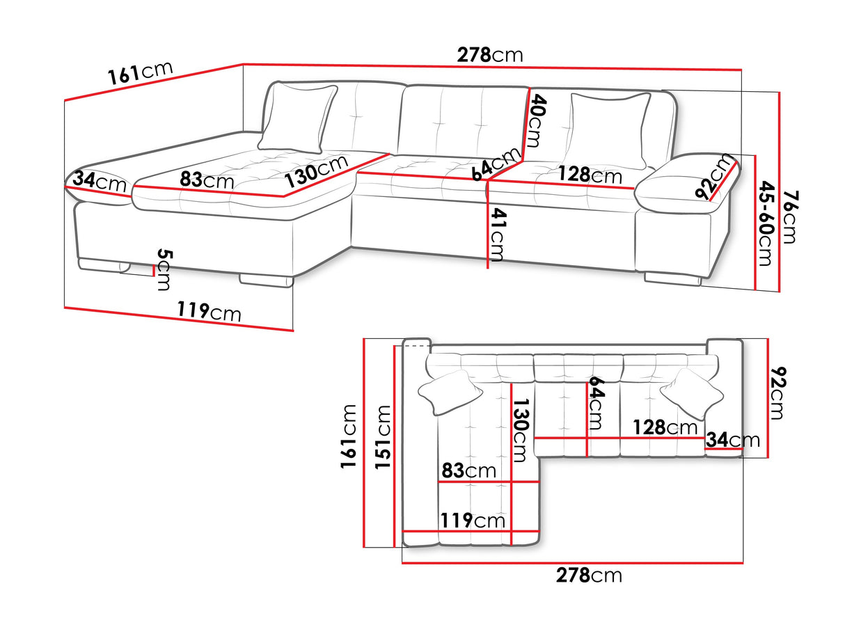 Sarokkanapé Montana (Premium), Szín: Zoya 13, Változatok: Jobbos