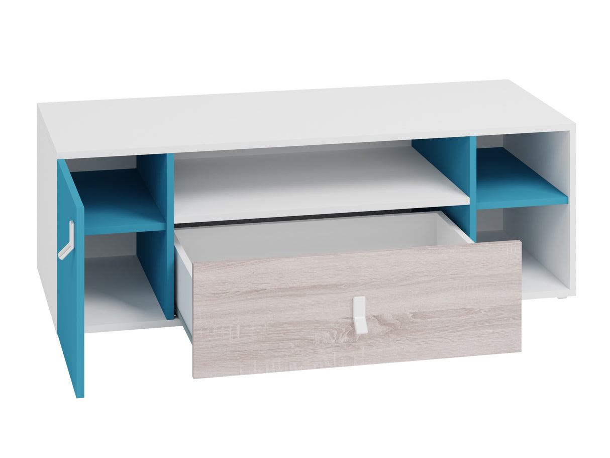 TV-állvány PLANET System 10, Szín: Fekete + Tölgy + Bézs