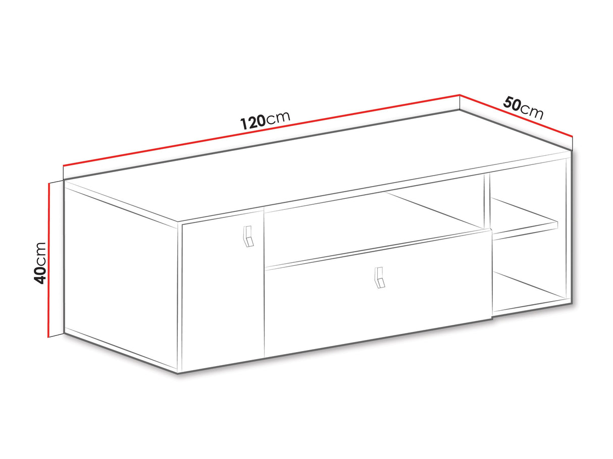 TV-állvány PLANET System 10, Szín: Fekete + Tölgy + Bézs