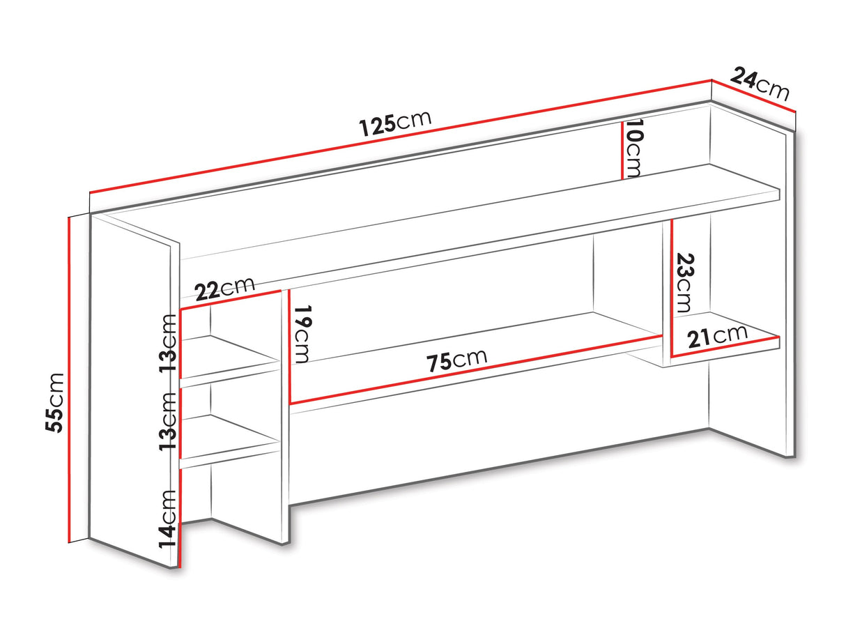 Fali polc PLANET System 11, Szín: Fekete + Tölgy + Bézs