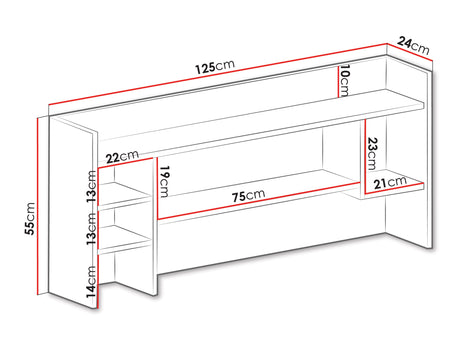 Fali polc PLANET System 11, Szín: Fekete + Tölgy + Bézs