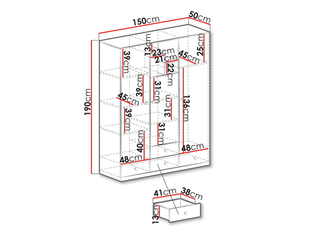 Gardróbszekrény PIXEL SYSTEM PX1