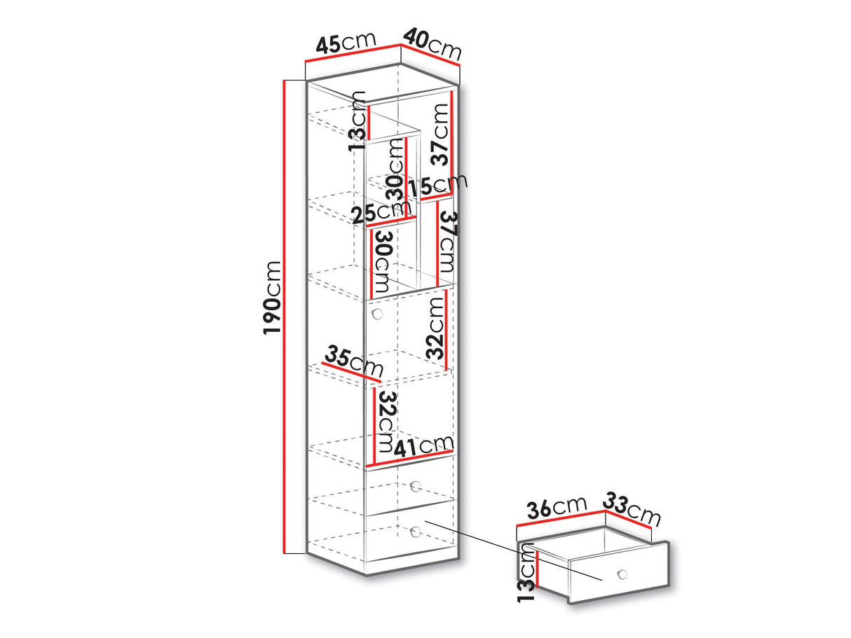 Könyvespolc PIXEL SYSTEM PX5