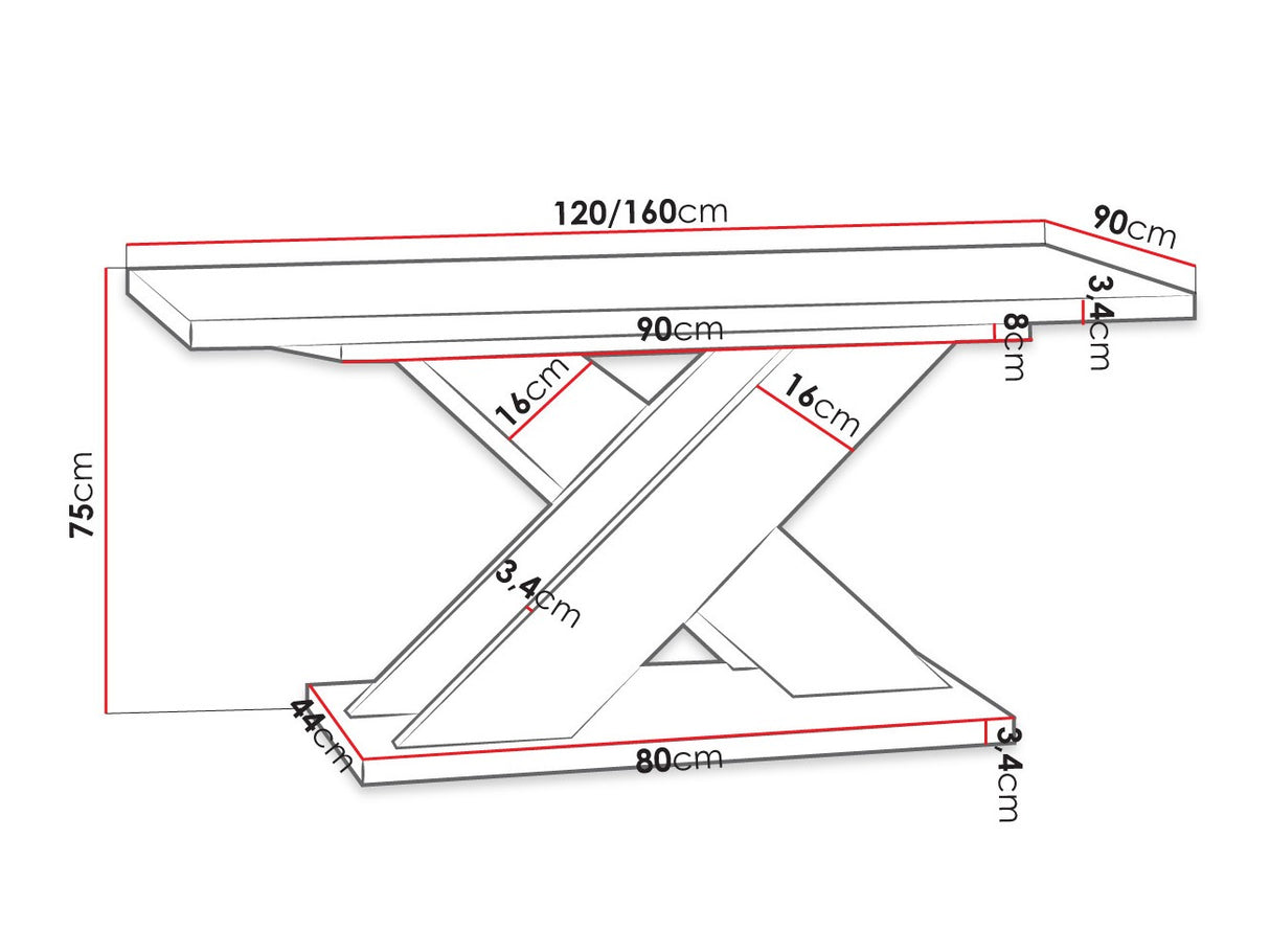 Asztal Xao (Dulcato), Szín: Szürke + Fekete 4333480