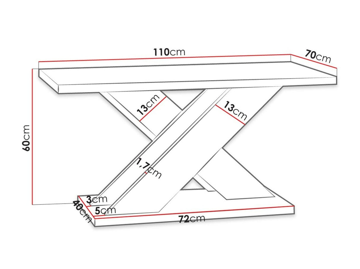 Dohányzóasztal Xao (Dulcato), Szín: Szürke + Fehér 4333503