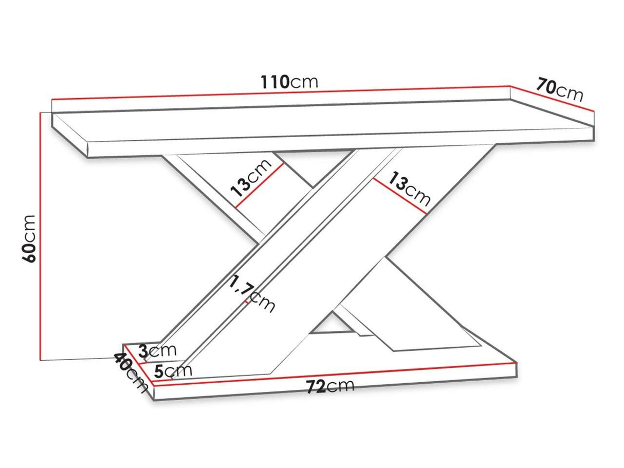 Dohányzóasztal Xao (Dulcato), Szín: Fényes fekete + Beton 4333517