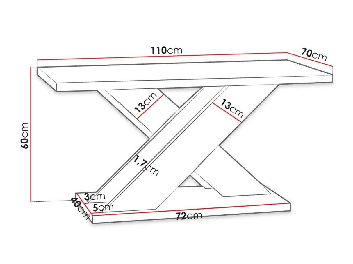 Dohányzóasztal Xao (Dulcato), Szín: Szürke + Fekete 4333525