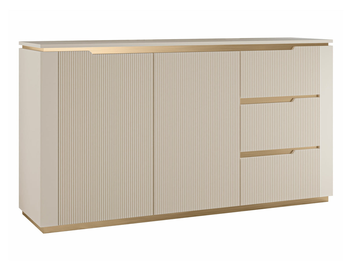 Komód 2D3S HILAFIN Beż Piaskowy + Złoty