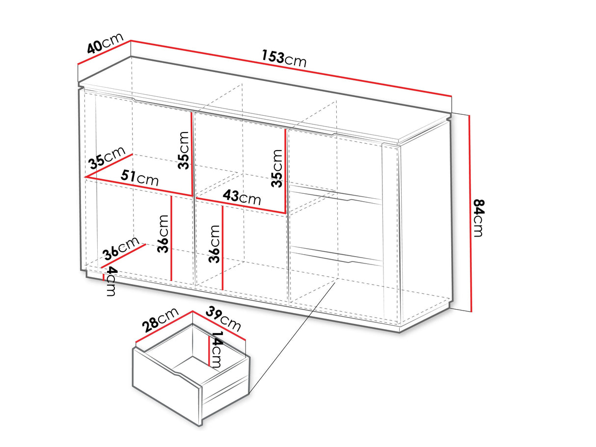 Komód 2D3S HILAFIN Beż Piaskowy + Złoty