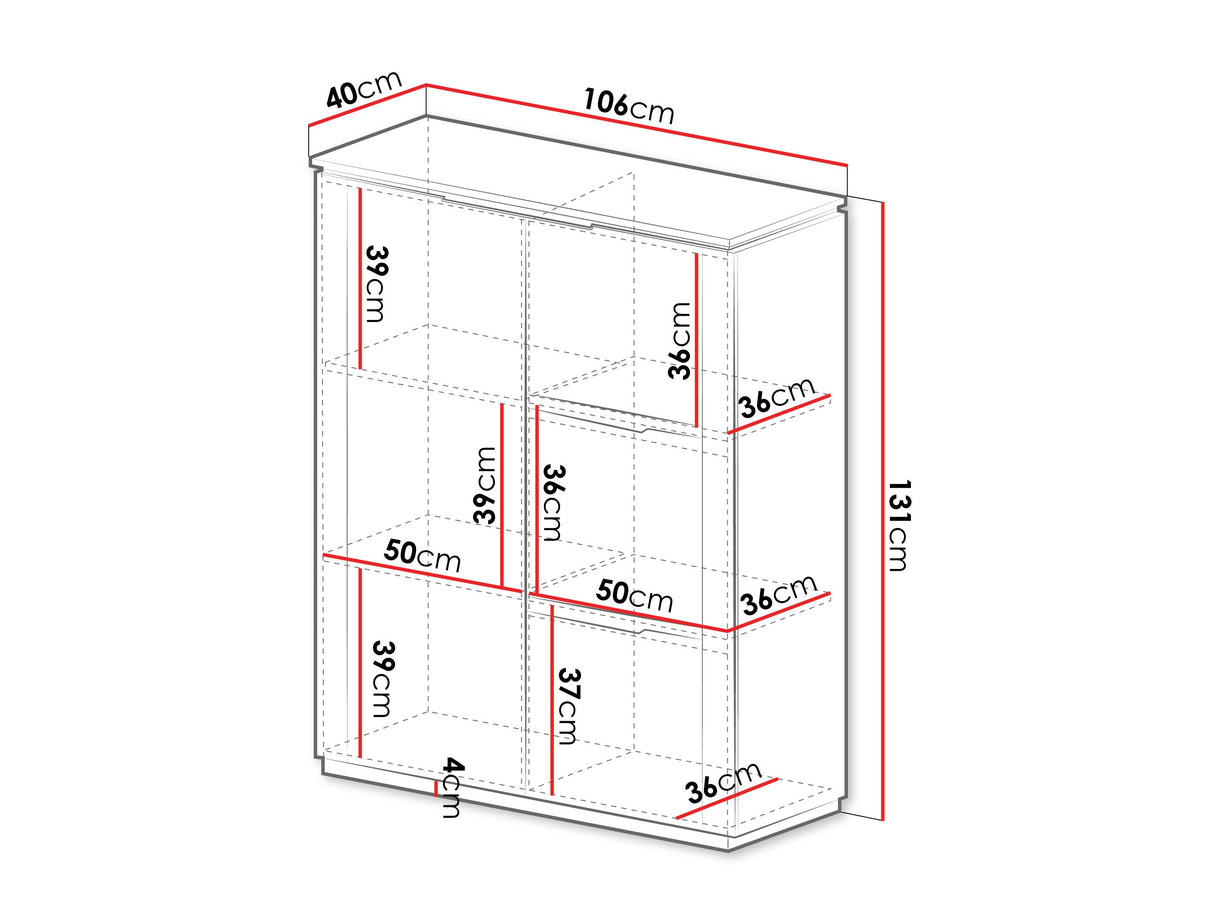 Komód 4D HILAFIN Beż Piaskowy + Złoty