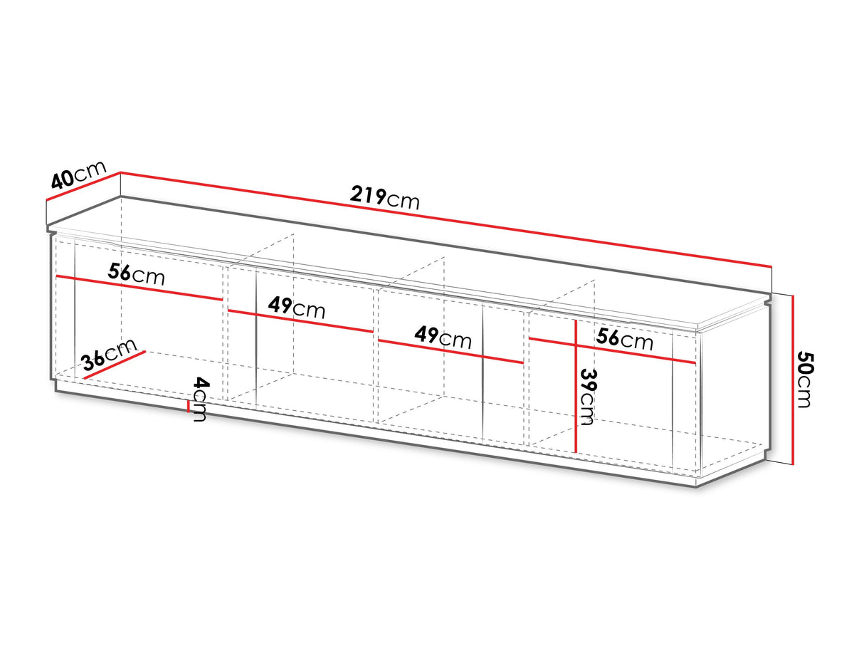 TV-állvány Szafka RTV 4K HILAFIN Beż Piaskowy + Złoty