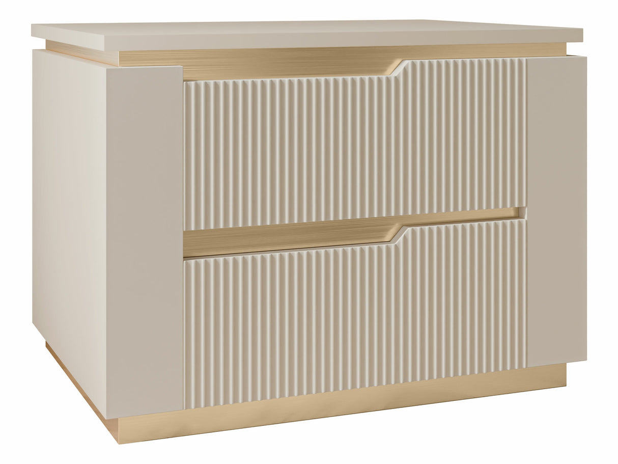 Éjjeliszekrény nemcny 2S HILAFIN Beż Piaskowy + Złoty
