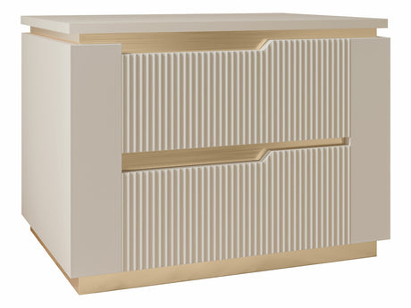 Éjjeliszekrény nemcny 2S HILAFIN Beż Piaskowy + Złoty