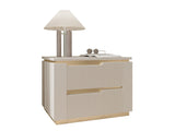 Éjjeliszekrény nemcny 2S HILAFIN Beż Piaskowy + Złoty