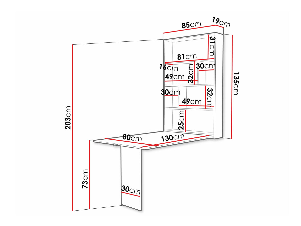 Összecsukható asztal ABI (Eden) Szín: Fekete + Wotan tölgy 4338157