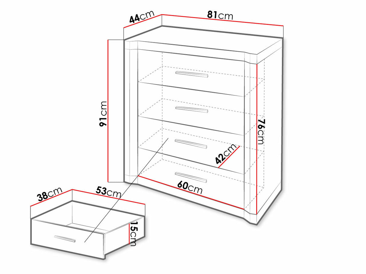 Komód Dallas D4, Szín: Sonoma tölgy 4338173