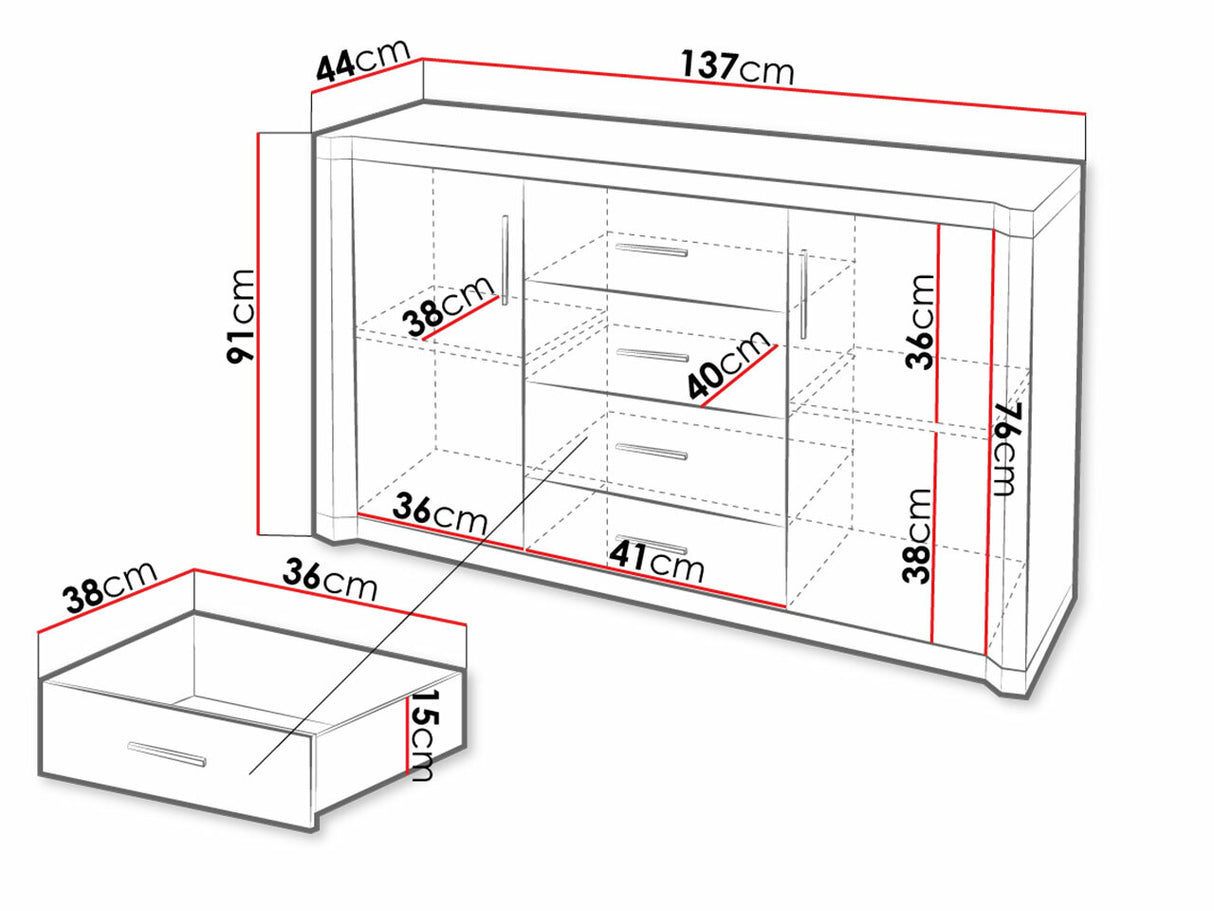 Komód Dallas D5, Szín: Sonoma tölgy 4338188